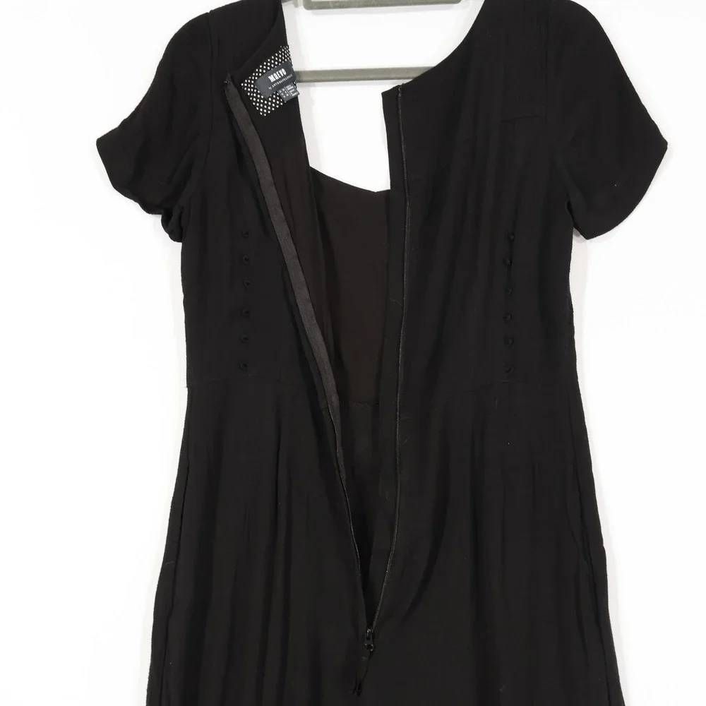 Maeve Anthropologie Jumpsuit Womens 6 Black Wide Leg Scoop Neck Casual Boho